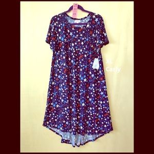 LuLaRoe Americana Carly Dress XL Stars A-line